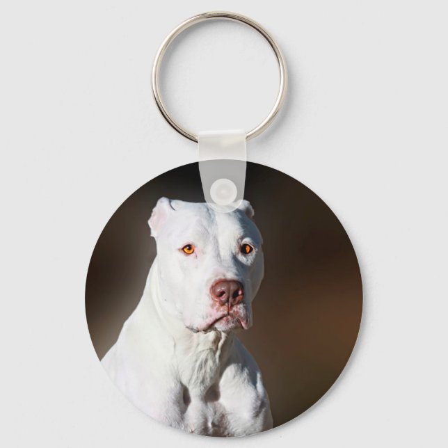 White American Pitbull Terrier Rädding Hund Nyckelring (Framsida)