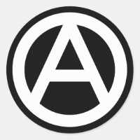 WHITE Anarchy-symbol Klassisk rund etikett