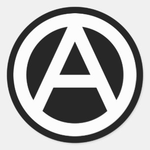 WHITE Anarchy-symbol Klassisk rund etikett