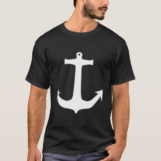 White Anchor Preppy Nautical Boating T Shirt