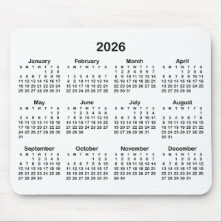 White and Black 2026 Calendar Musmatta