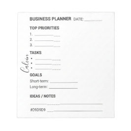 White and Black business planner Notepad Anteckningsblock