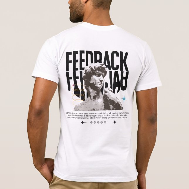 White and Black Minimalist  T Shirt (Baksida)