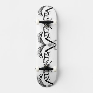 White and Black Mirrored Man HAMbWG Mini Skateboard Bräda 18,5 Cm