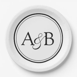 White and Black Monogram and Ampersand Couple's