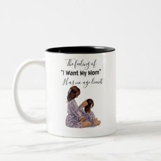 White and black mug for mother with a cute logo Två-Tonad mugg