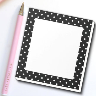 White and Black Polka Dot Mönster Anteckningsblock