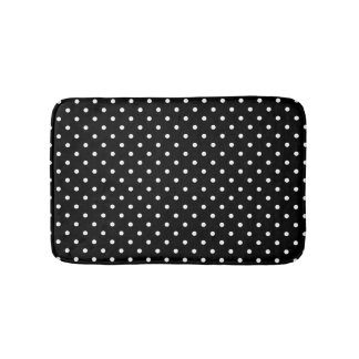 White and Black Polka Dot Mönster Badrumsmatta