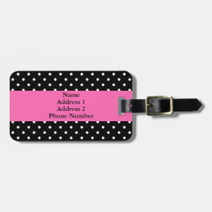 White and Black Polka Dot Mönster Bagagebricka
