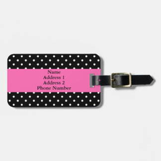 White and Black Polka Dot Mönster Bagagebricka