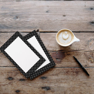 White and Black Polka Dot Mönster Brevpapper