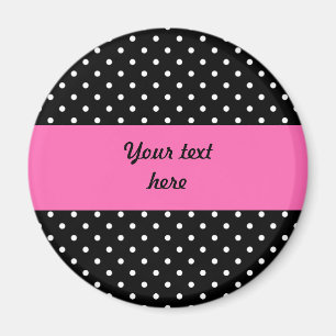 White and Black Polka Dot Mönster Magnet