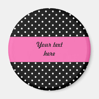 White and Black Polka Dot Mönster Magnet