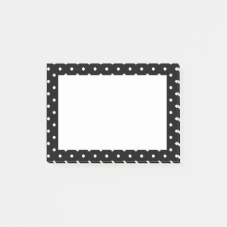 White and Black Polka Dot Mönster Post-it Block