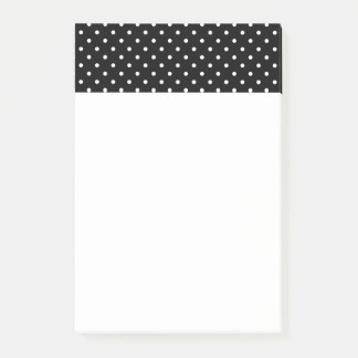 White and Black Polka Dot Mönster Post-it Block