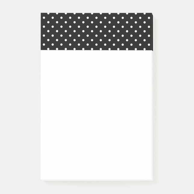 White and Black Polka Dot Mönster Post-it Block (Framsida)