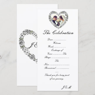 White and Black Wedding Program & Celebration 