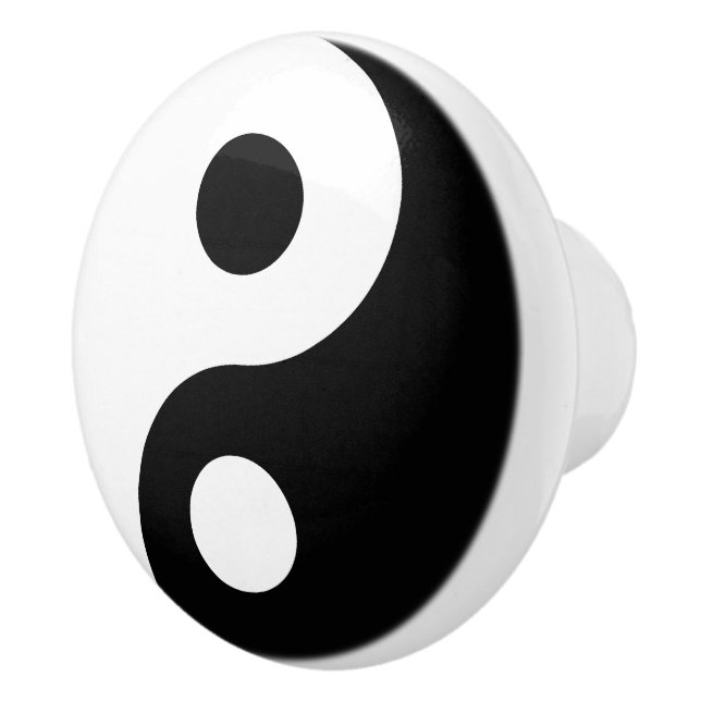 White and Black Yin and Yang Symbol Knopp (Höger)
