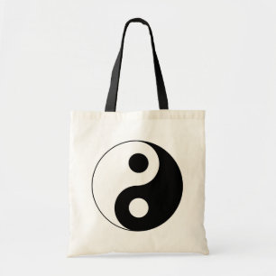 White and Black Yin and Yang Symbol Tygkasse