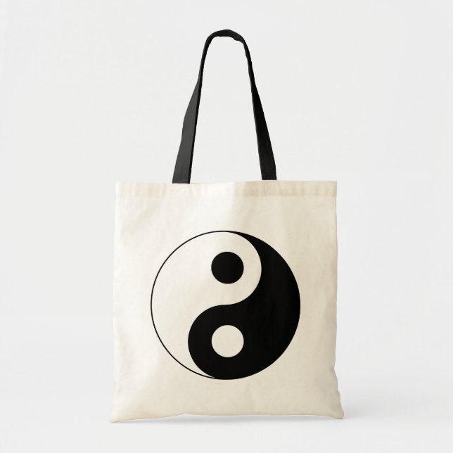 White and Black Yin and Yang Symbol Tygkasse (Framsidan)
