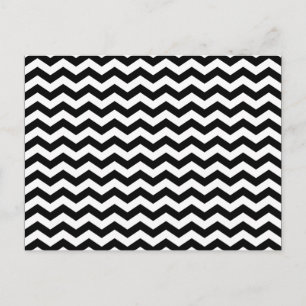White and Black Zig Zag Vykort