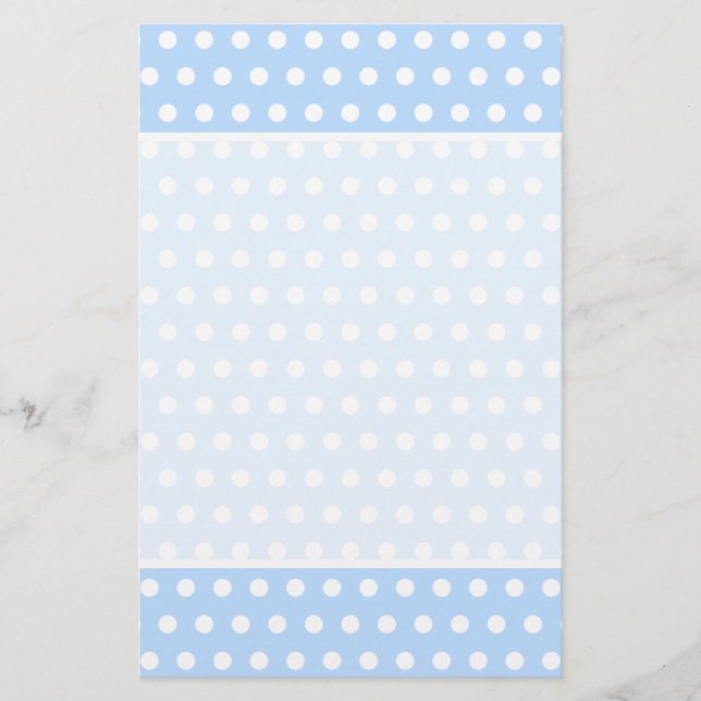 White and Blue Polka Dot Mönster. Fläckigt. (Framsida)