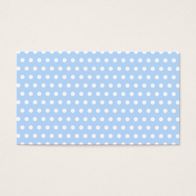White and Blue Polka Dot Mönster. Fläckigt. Visitkort (Framsidan)