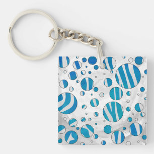 White and Blue Polka Dot Zebra