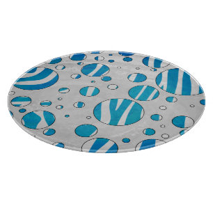White and Blue Polka Dot Zebra