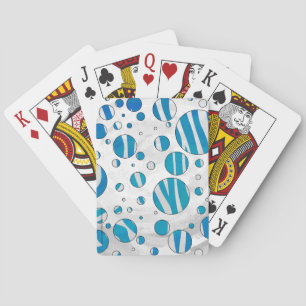 White and Blue Polka Dot Zebra Casinokort