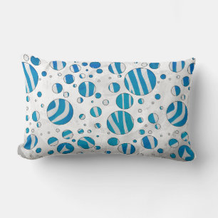 White and Blue Polka Dot Zebra Lumbarkudde