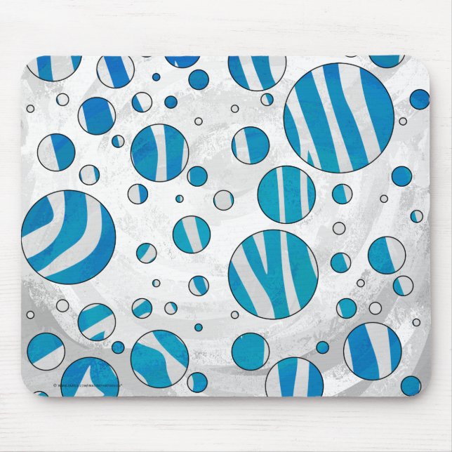 White and Blue Polka Dot Zebra Musmatta (Framsidan)