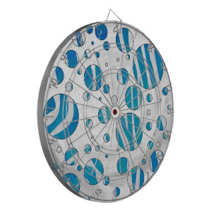 White and Blue Polka Dot Zebra Piltavla