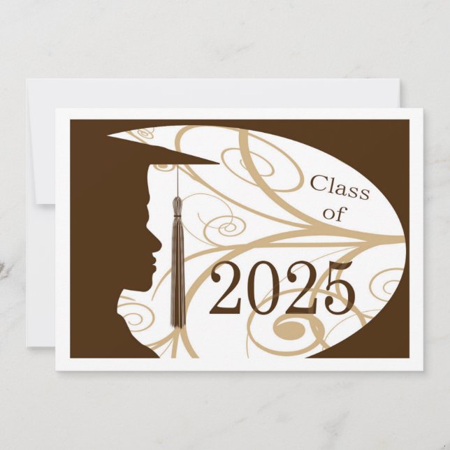White and Brown Man Silhouette 2025 Card Inbjudningar (Framsida)