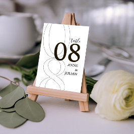 White and BrownModern Wedding Table Number Card  Bordsnummer