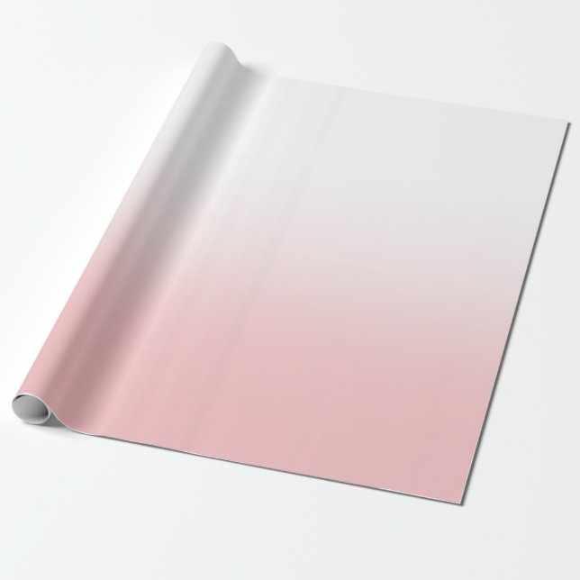 White and Coral Rosa Ombre Presentpapper (Utrullad)