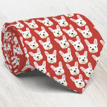 White and Cream Fransk Bulldog Red Neck Tie Slips<br><div class="desc">En roligt liten vit eller Cream Fransk Bulldog eller Frenchie mönster mot röd bakgrund. Underbar för alla hundälskare,  husdjursresande,  hundvalkare och veterinärer. Originalkonst av Nic Squirrell.</div>
