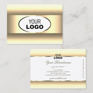 White and Cream Ombre Logotyp Light Guld Decor Grä Visitkort