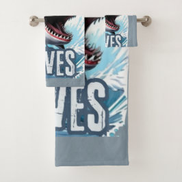 White and Cyan Shark Graphic Graffiti-Stil Artwor