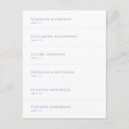 White and Dusty Blue Wedding Place Name Card DIY Inbjudningar