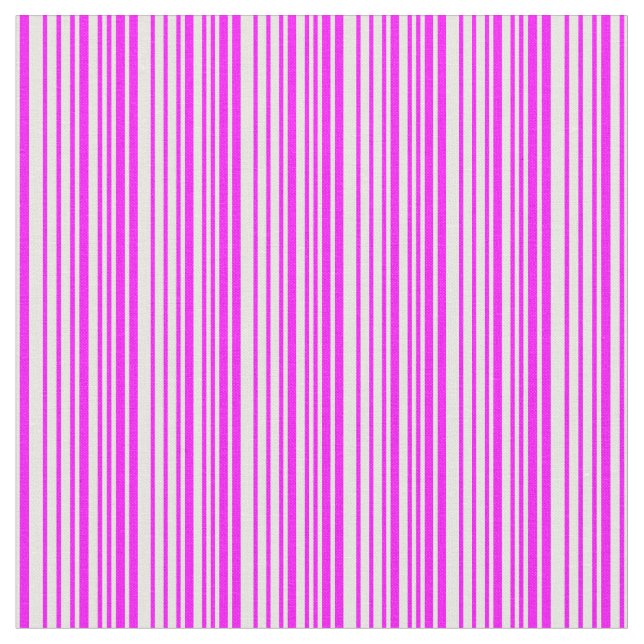 White and Fuchsia Färgad Stripe Mönster Tyg (Närbild)