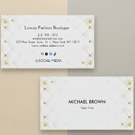 White and Gold Business Card Template Visitkort
