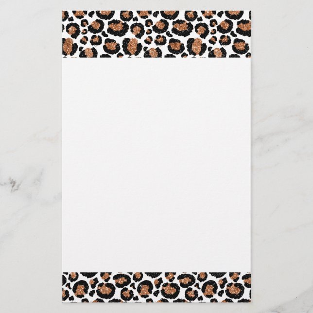 White and Gold Foil Cheetah - Leopard Mönster (Framsida)