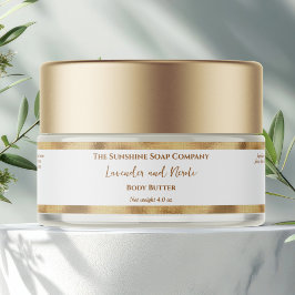 White and Gold Foil Luxury Cosmetics Jar Label Etikettband