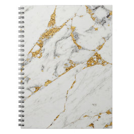 White and Gold Marble Notebook Anteckningsbok