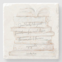 White and Gold Watercolor Friendship & Books Quote
