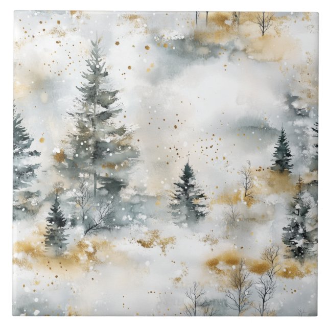 White And Golden Cozy Christmas  Kakelplatta (Framsidan)