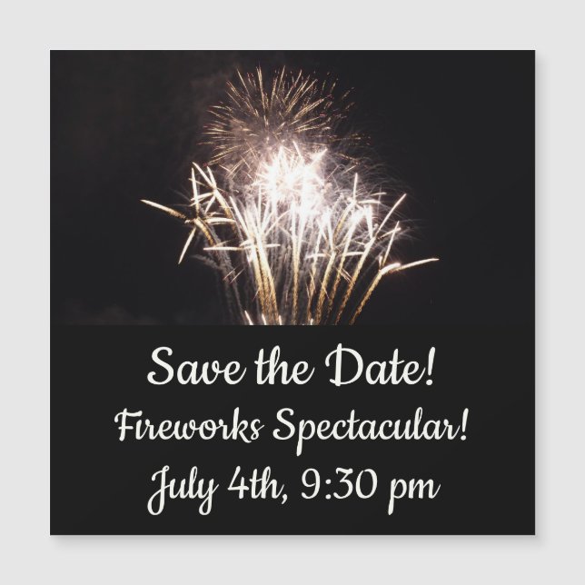 White and Guld Fireworks I Patriotic Firande (Framsida)