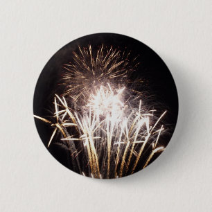 White and Guld Fireworks I Patriotic Firande Knapp