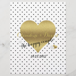 White and Guld Heart Polka Dot Ceremony Flyer
